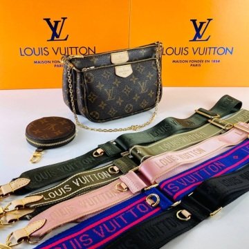 LOUİS VUİTTON MULTİ POCHETTE ACCESSOİRES %100 HAKIKI DERI MONOGRAM CANVAS HAKİ YEŞİL SAP
