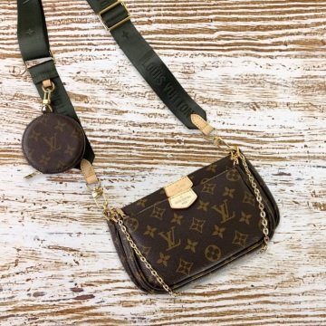 LOUİS VUİTTON MULTİ POCHETTE ACCESSOİRES %100 HAKIKI DERI MONOGRAM CANVAS HAKİ YEŞİL SAP