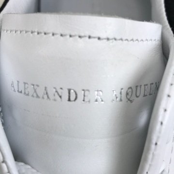 ALEXANDER McQueen %HAKİKİ DERİ BAYAN SNEAKER BEYAZ SİYAH