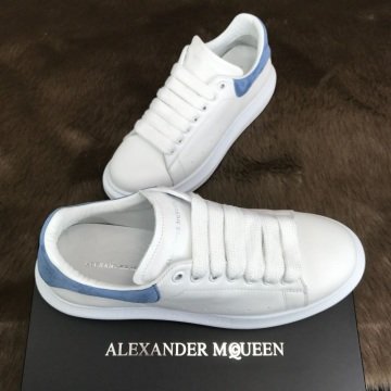 ALEXANDER McQueen %HAKİKİ DERİ BAYAN SNEAKER BEYAZ BEBE MAVİ