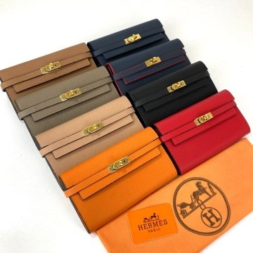 HERMES KELLY LONG WALLET %100 HAKIKİ DERİ VİZON