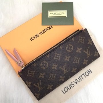 LOUIS VUITTON ADELE %100  HAKIKI DERI CÜZDAN PUDRA