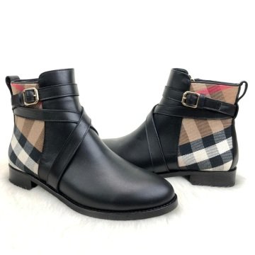 BURBERRY ANKLE %HAKİKİ DERİ BAYAN BOT