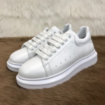 ALEXANDER McQueen %HAKİKİ DERİ ERKEK SNEAKER BEYAZ SİYAH