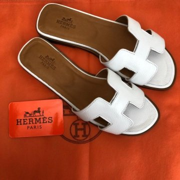 HERMES ORAN SANDALS %100 HAKİKİ DERİ BEYAZ