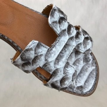 HERMES ORAN SANDALS KROKO DESENLİ %100 HAKİKİ PİTON DERİ