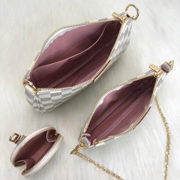 LOUİS VUİTTON MULTİ POCHETTE ACCESSOİRES %100 HAKIKI DERI AZUR SİYAH SAP