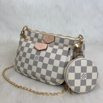 LOUİS VUİTTON MULTİ POCHETTE ACCESSOİRES %100 HAKIKI DERI AZUR SİYAH SAP
