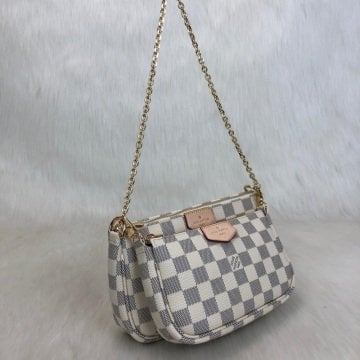 LOUİS VUİTTON MULTİ POCHETTE ACCESSOİRES %100 HAKIKI DERI AZUR SİYAH SAP