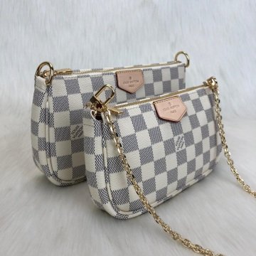 LOUİS VUİTTON MULTİ POCHETTE ACCESSOİRES %100 HAKIKI DERI AZUR SİYAH SAP