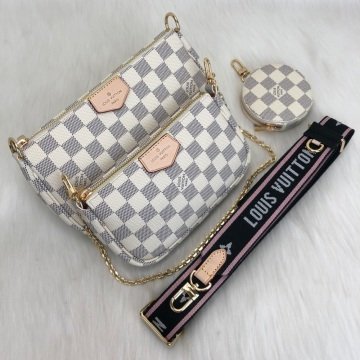 LOUİS VUİTTON MULTİ POCHETTE ACCESSOİRES %100 HAKIKI DERI AZUR SİYAH SAP
