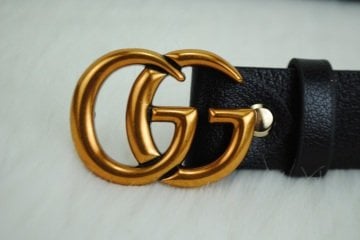 GUCCI DOUBLE GG BUCKLE İNCE KEMER %100 HAKIKI DERI