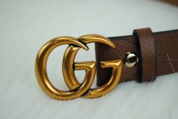 GUCCI DOUBLE GG BUCKLE İNCE KEMER %100 HAKIKI DERI