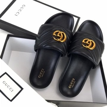 GUCCİ MARMONT SLİDES TERLİK %100 HAKİKİ DERİ