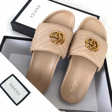 GUCCİ MARMONT SLİDES TERLİK %100 HAKİKİ DERİ
