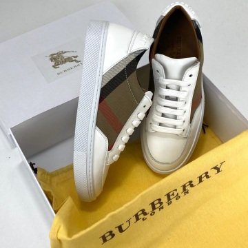 BURBERRY HOUSE CHECK AND LEATHER SNEAKERS %HAKİKİ DERİ